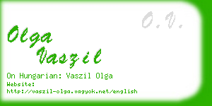 olga vaszil business card